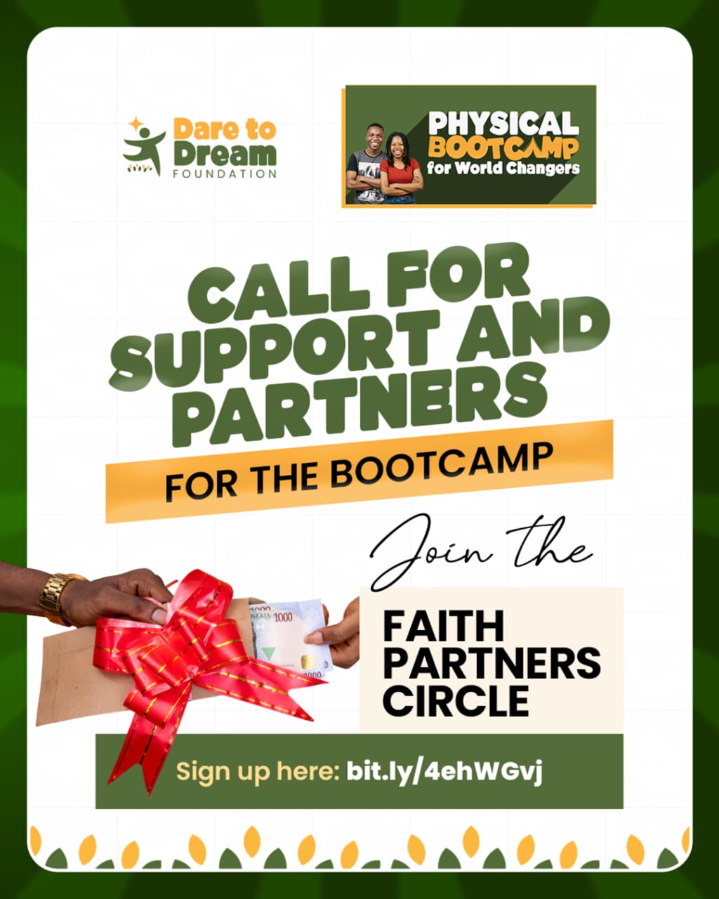 Call for Support and Partners for the Bootcamp — Join the Faith Partners Circle